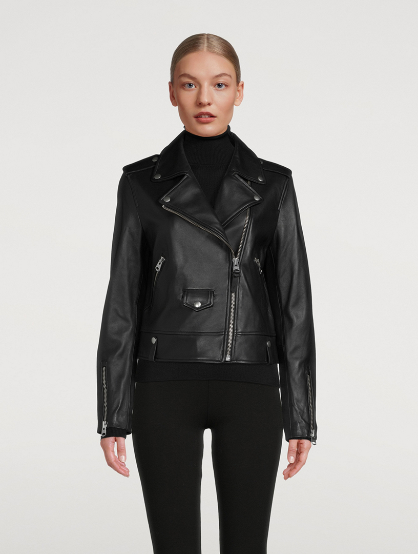 MACKAGE BAYA-R Leather Crop Biker Jacket, 56% OFF