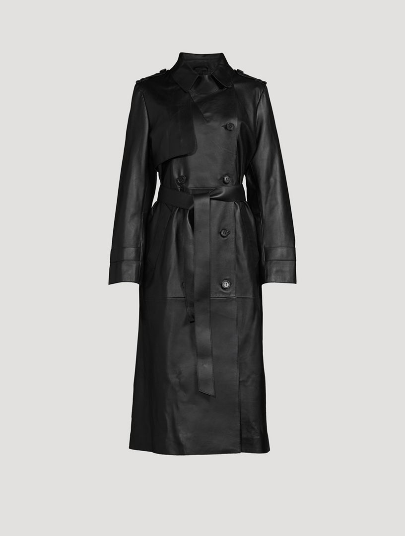 MACKAGE Gael Belted Leather Trench Coat | Holt Renfrew