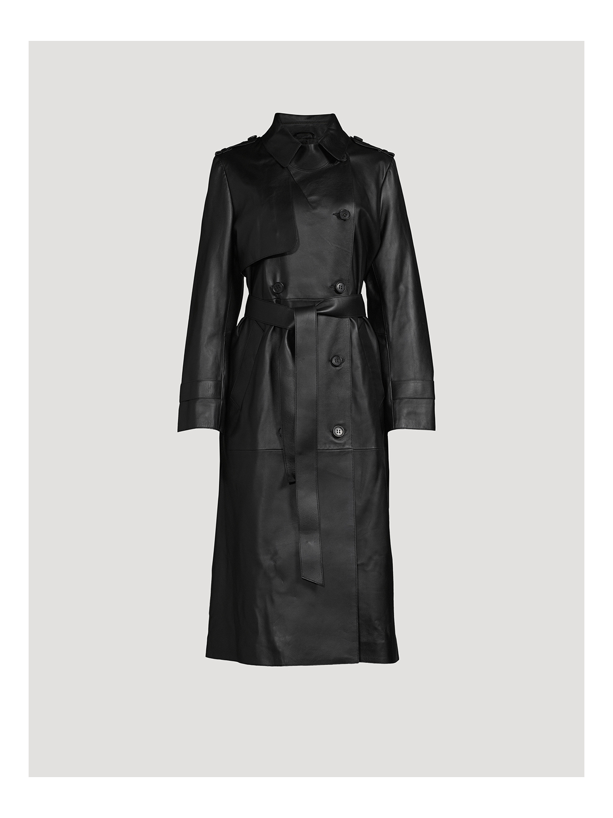 MACKAGE Gael Belted Leather Trench Coat