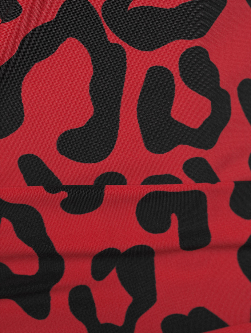 One-Shoulder Jersey Dress In Leopard Print