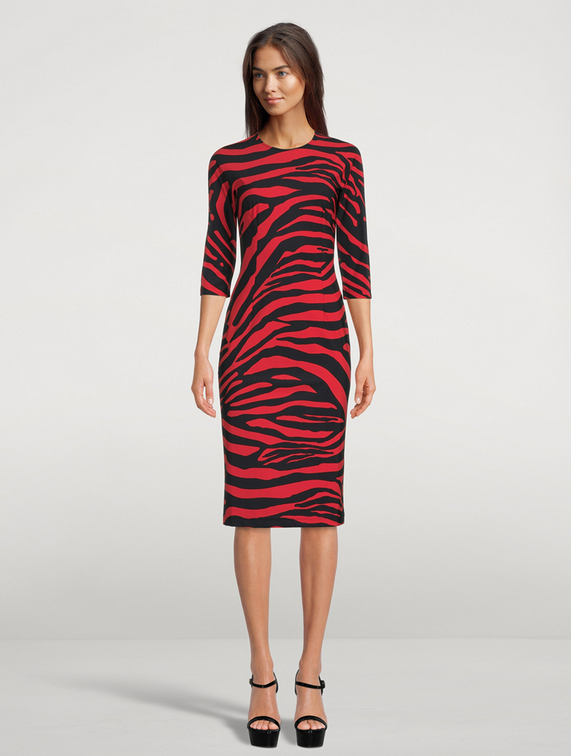 Jersey Midi Dress Zebra Print