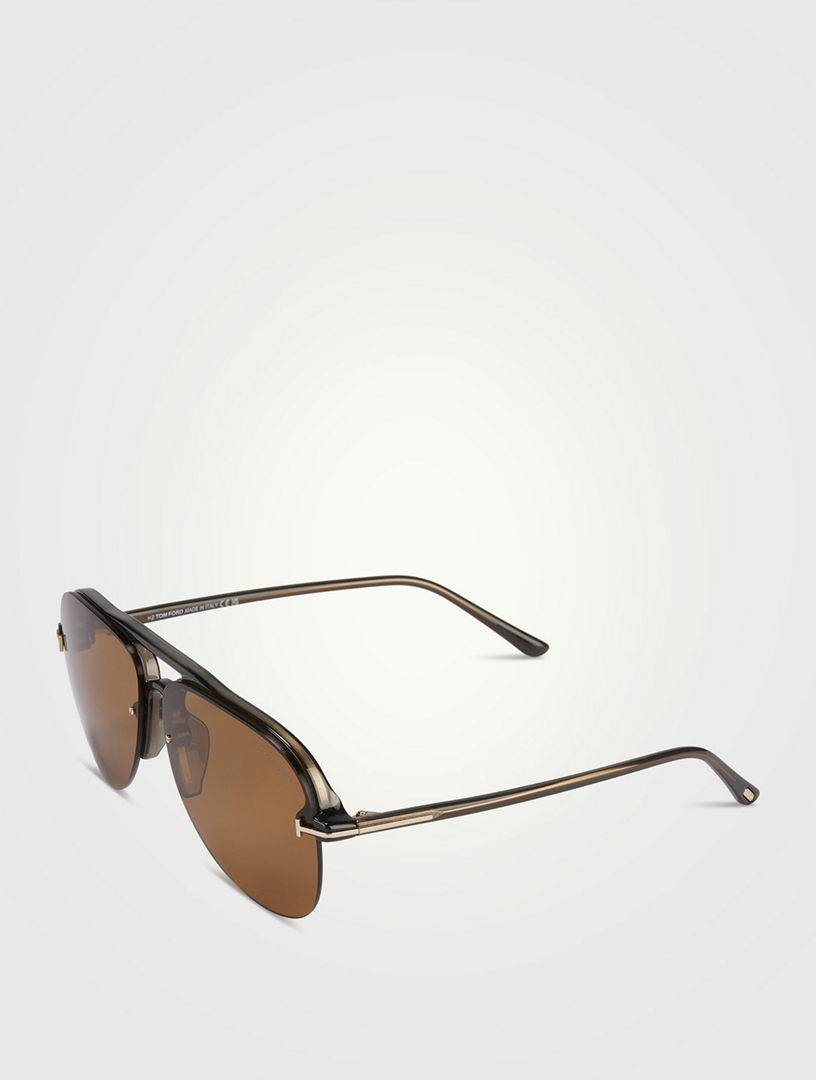 TOM FORD Terry Aviator Sunglasses  Brown