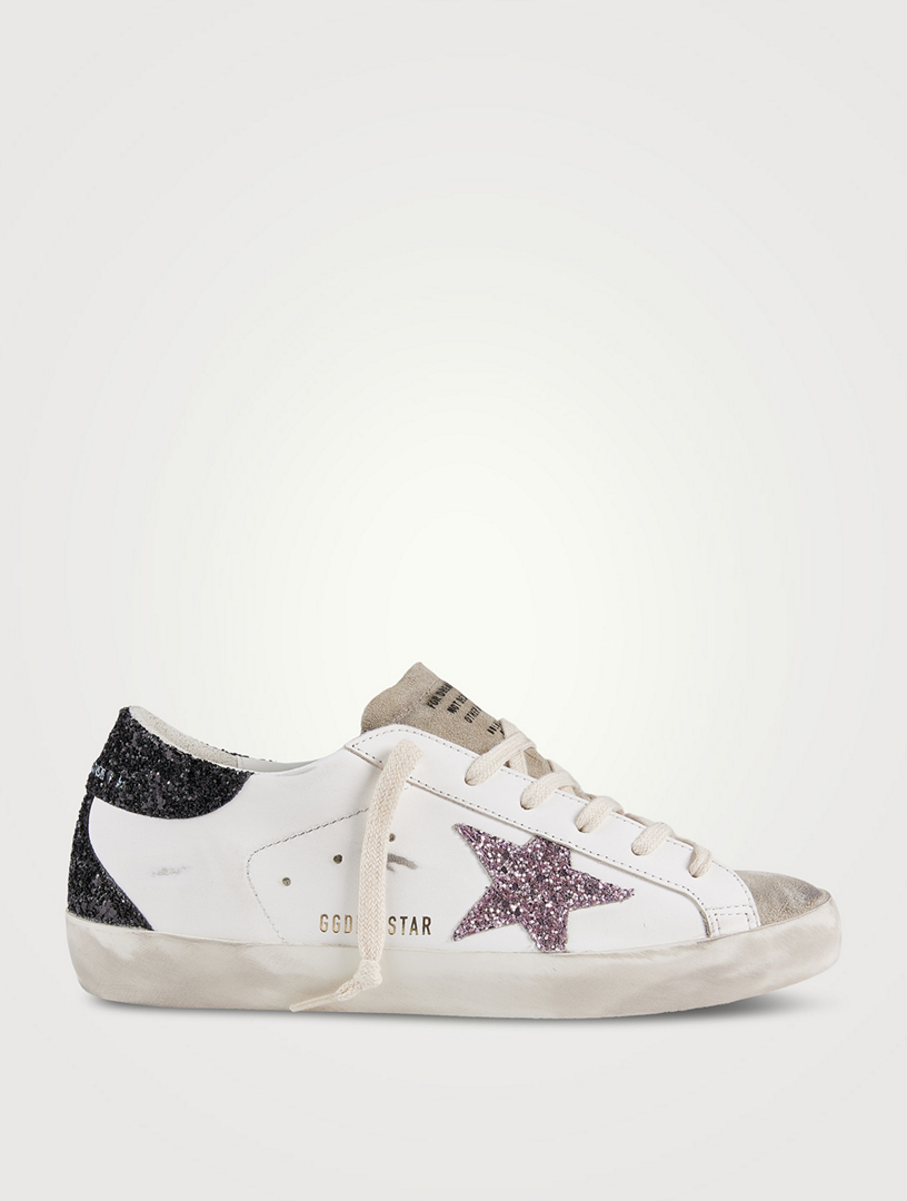 GOLDEN GOOSE Super Star Leather Sneakers With Glitter Star Holt Renfrew