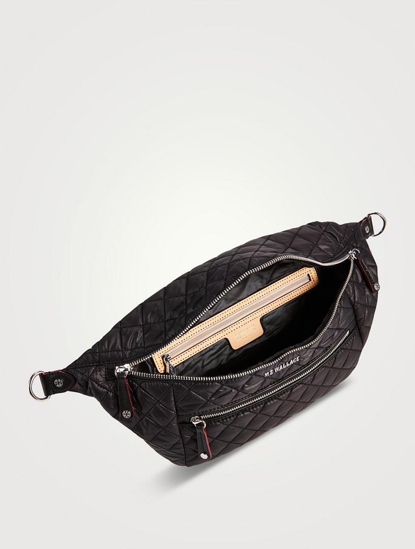 MZ WALLACE Crosby Patent Quilted Sling Belt Bag