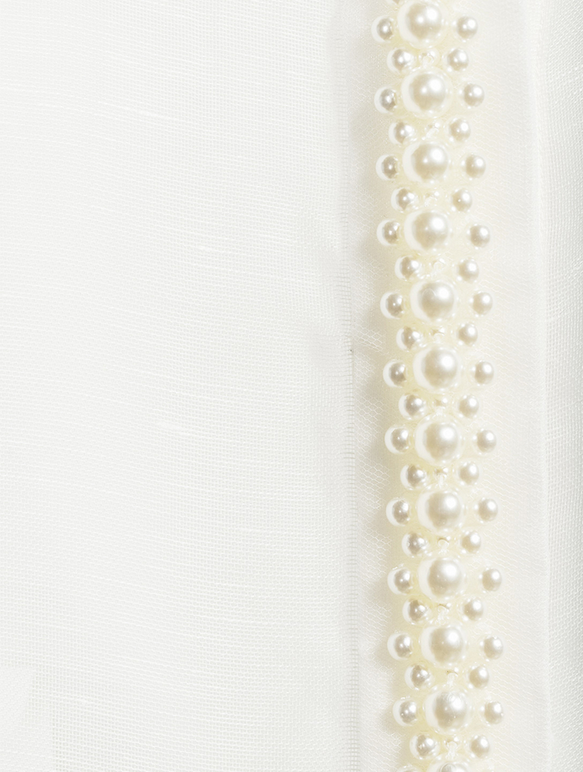 ZIMMERMANN High Tide Pearl-Embellished Sheer Shirt | Holt