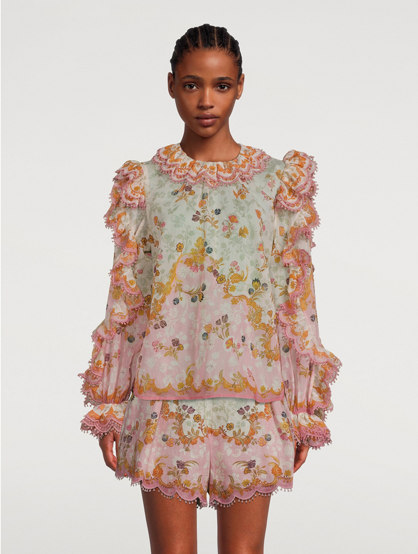 Laurel Frill Blouse Floral Print