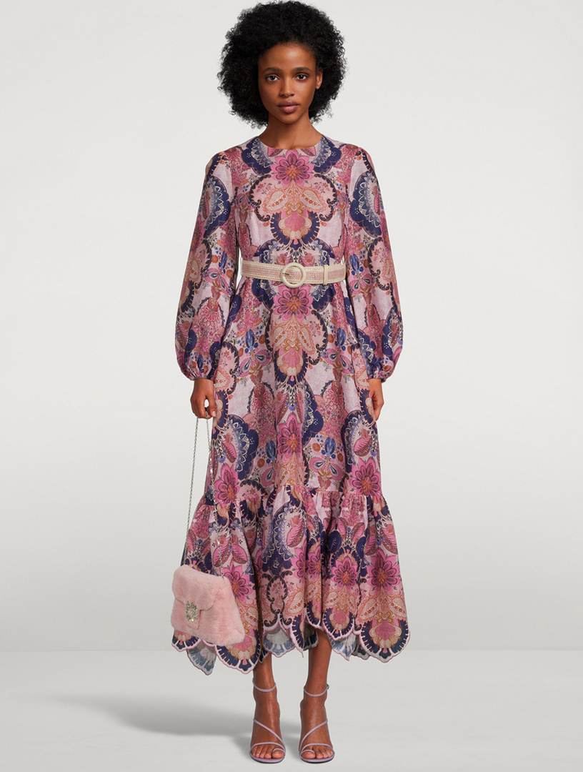 Laurel Embroidered Midi Dress Floral Print