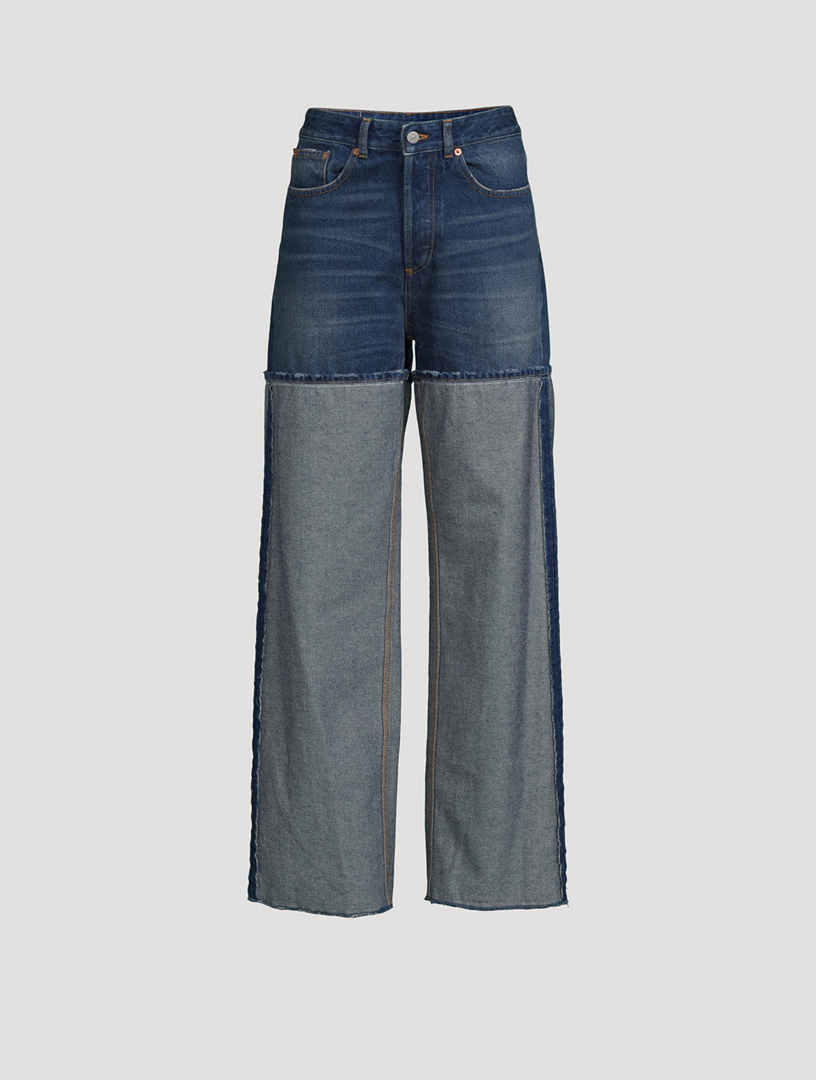 Reverse Seam Wide-Leg Jeans