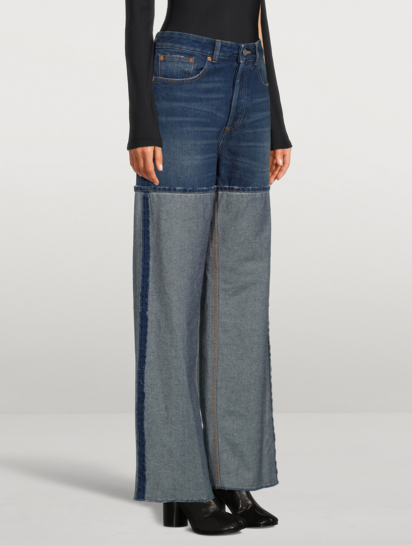 Reverse Seam Wide-Leg Jeans