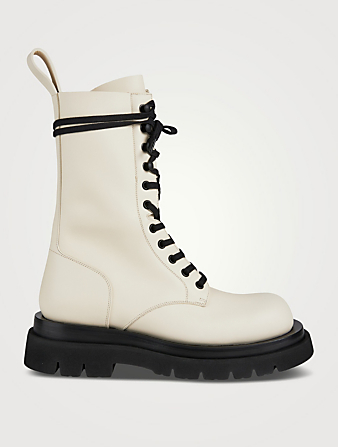 Lug Leather Lace-Up Boots