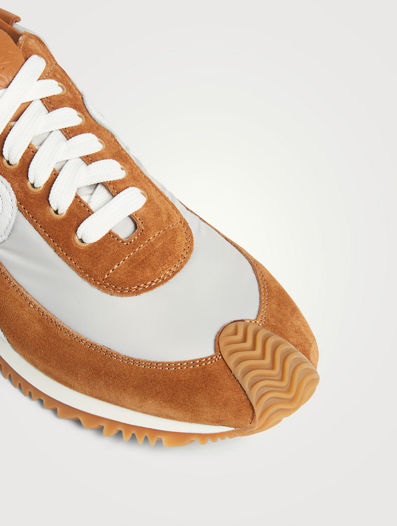 Nylon And Suede Flow Runner Sneakers