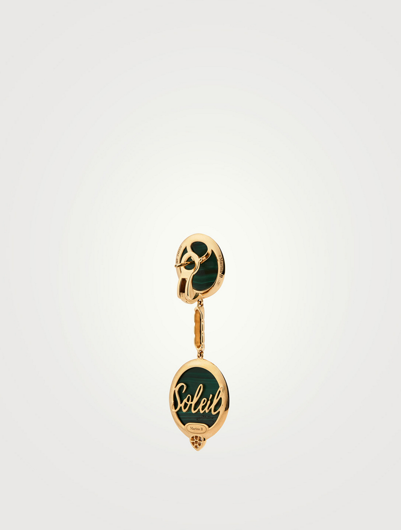 Soleil Malachite Long Earrings