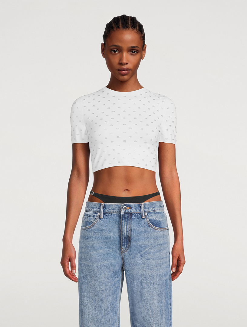 Crystal Logo Crop T-Shirt
