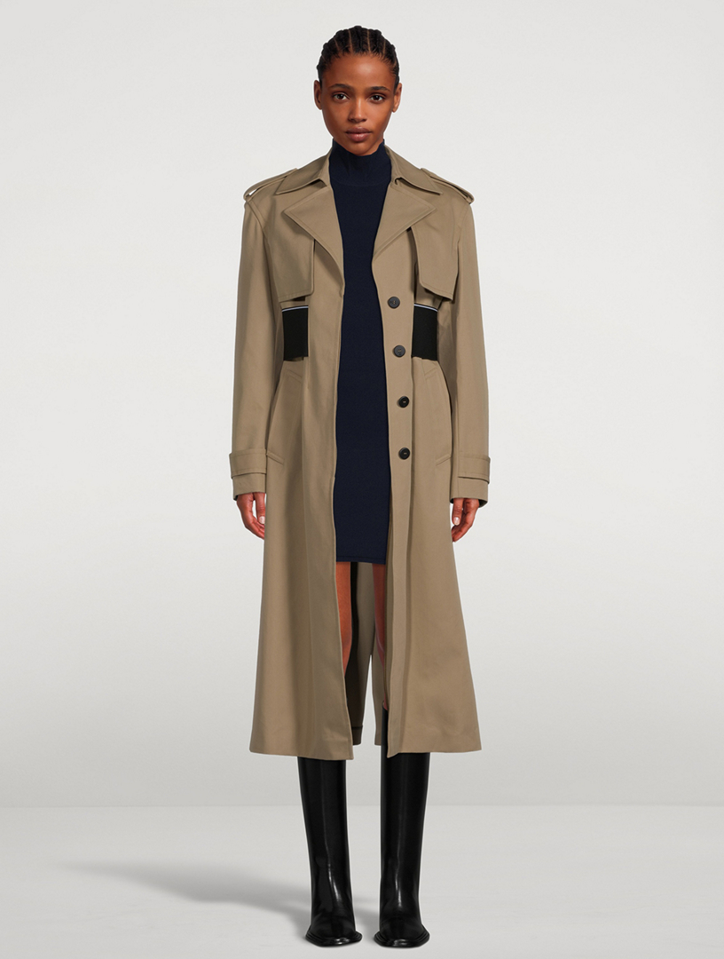 Alexander Wang - Logo Elastic Trench Coat in Beige Alexander Wang