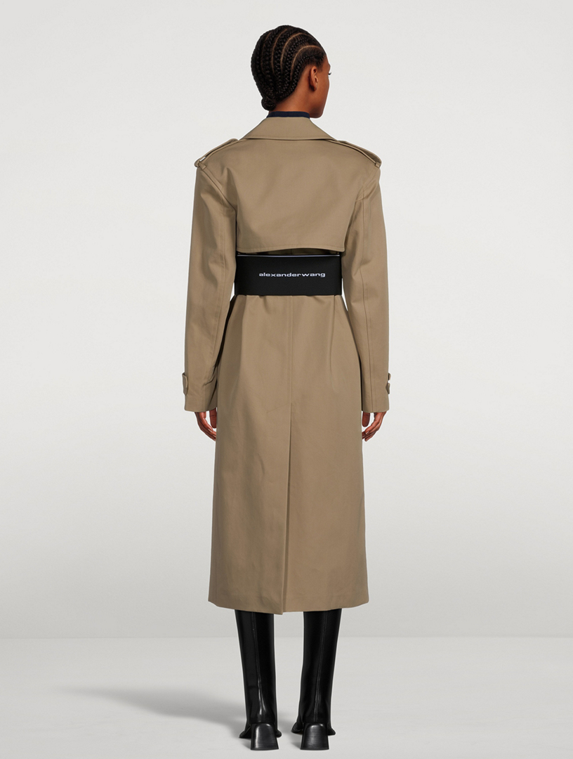 Logo-Elastic Trench Coat