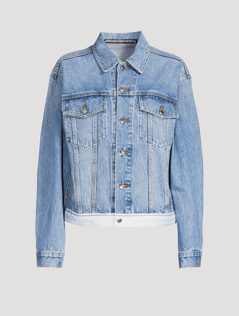 Logo-Band Denim Trucker Jacket