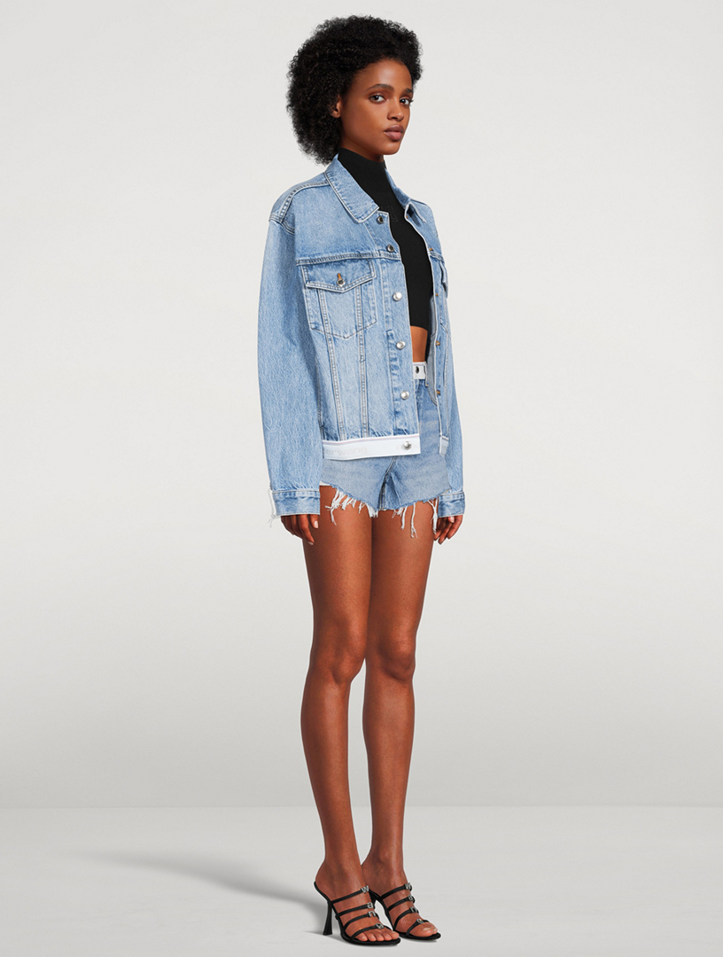 Logo-Band Denim Trucker Jacket