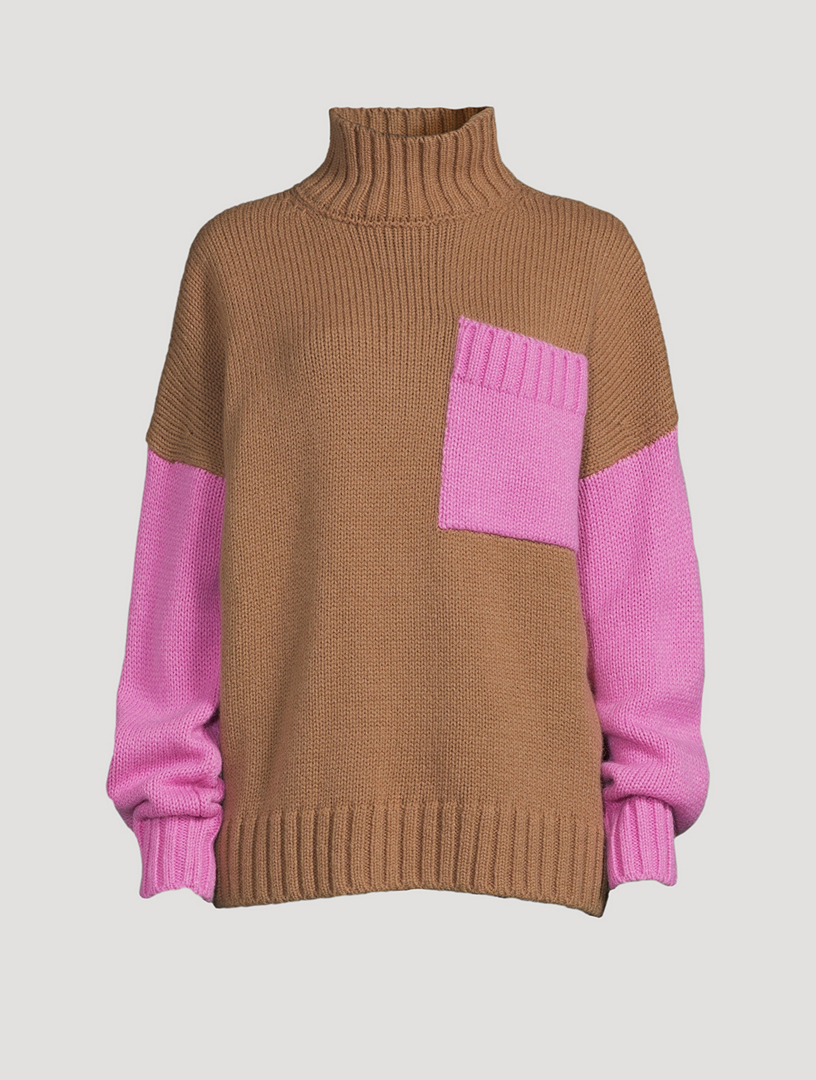 Colourblock Turtleneck Sweater