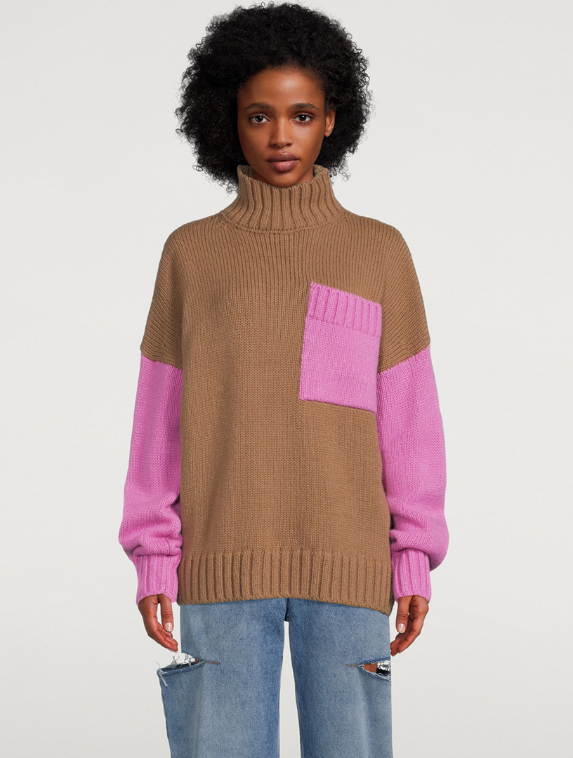 Free people colorblock outlet turtleneck sweater