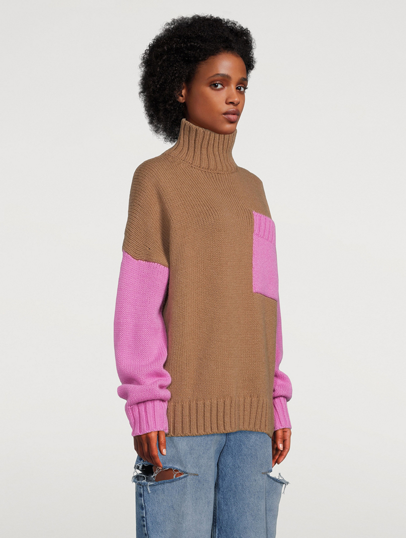 Colourblock Turtleneck Sweater