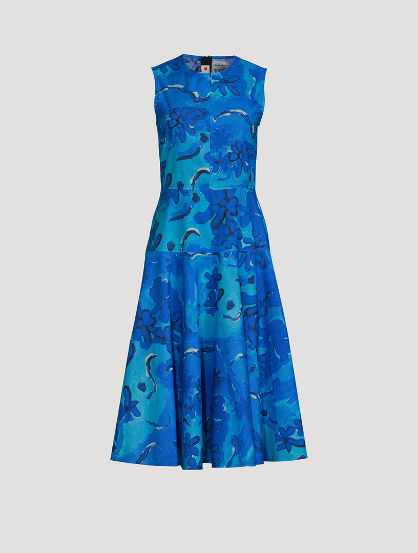 MARNI Poplin Midi Dress In Floral Print | Holt Renfrew