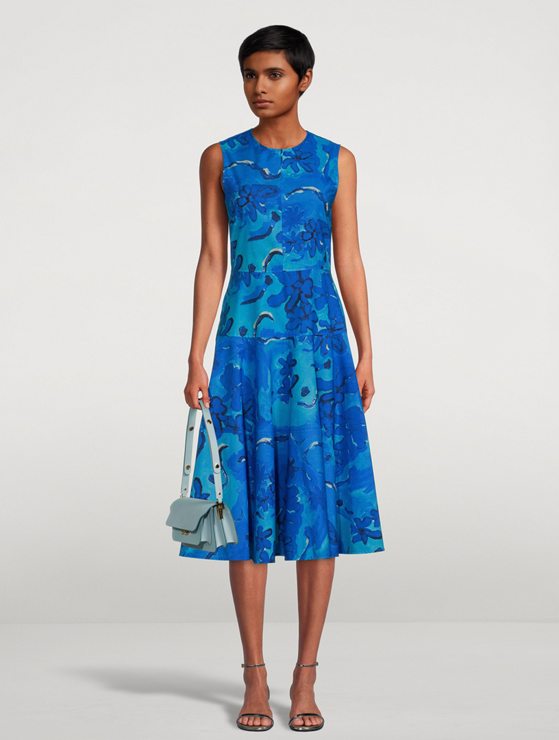 【MARNI】 Floral cotton poplin midi dress Floral cotton poplin midi dress in multicoloured - Marni