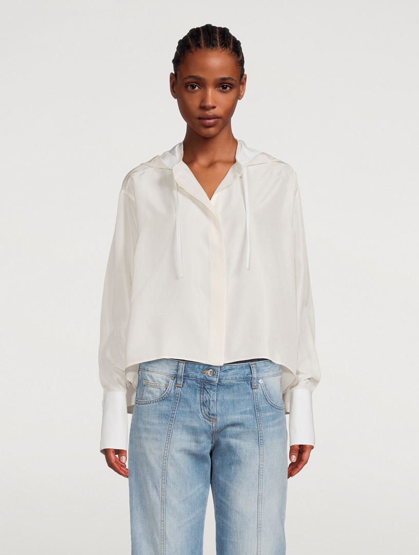LOEWE Hooded Silk And Cotton Shirt | Holt Renfrew