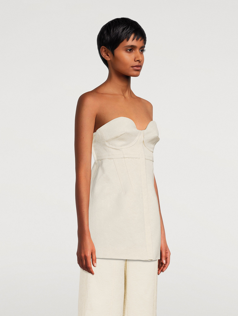 Cotton Wool Jacquard Bustier