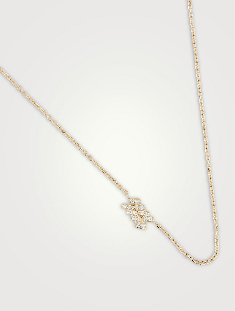 Love Letter 14K Gold Aquarius Pavé Zodiac Necklace With Diamonds