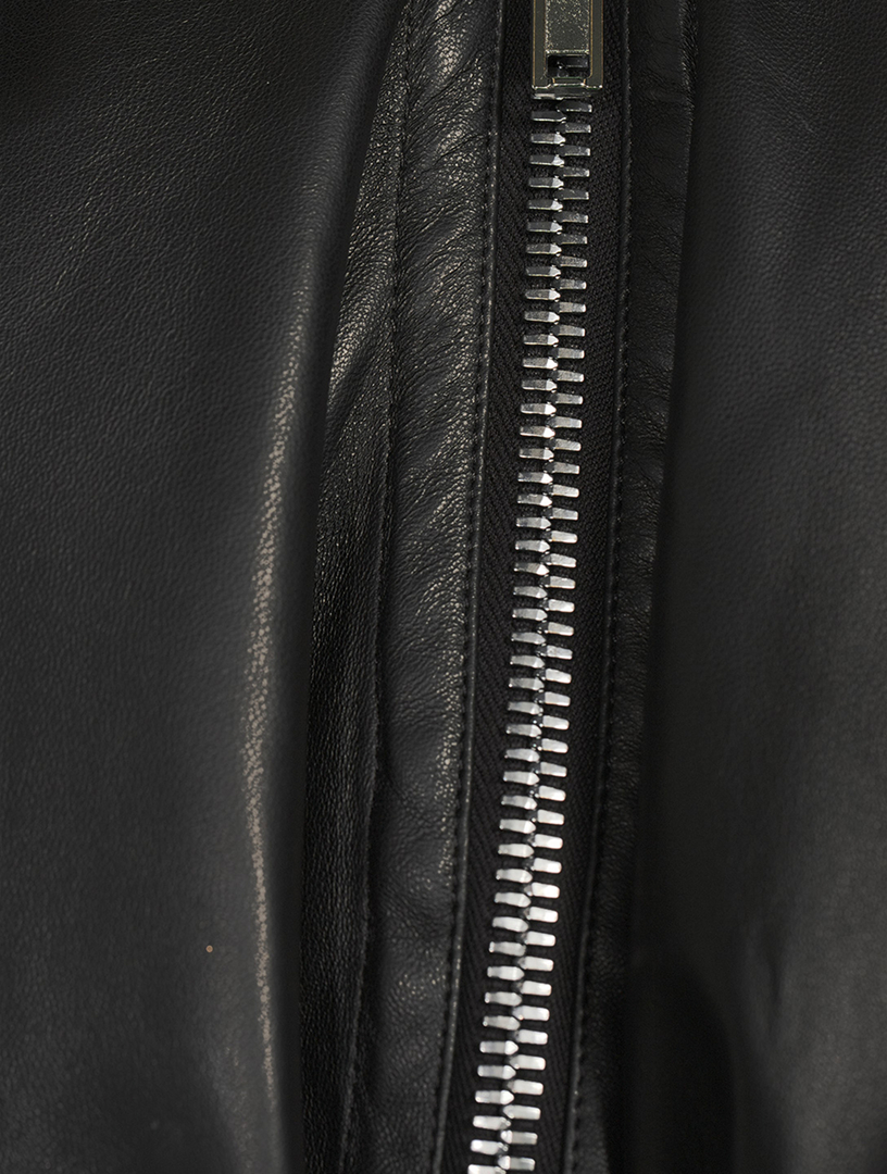 Sail Drawstring Leather Jacket