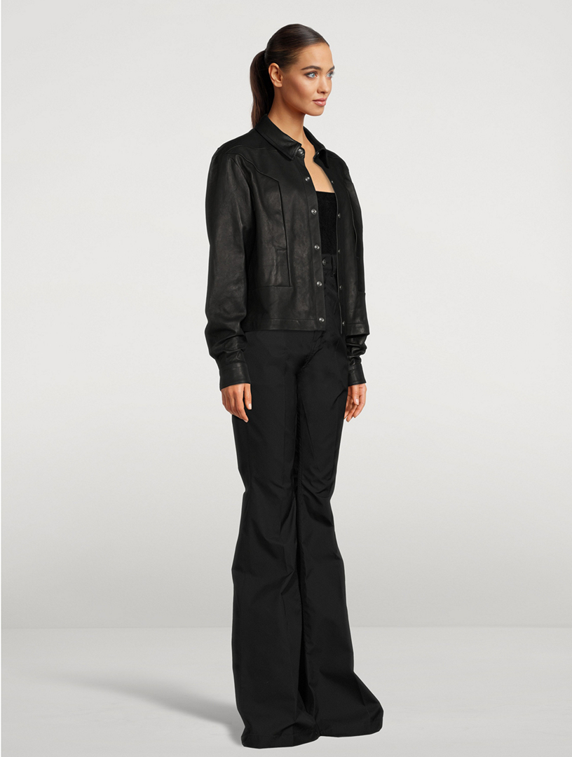 RICK OWENS Alice Strobe Leather Shirt | Holt Renfrew