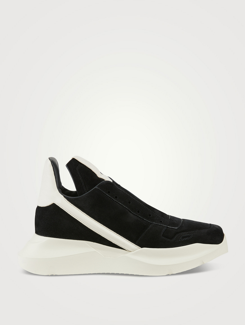 RICK OWENS Geth Suede And Leather Runner Shoes | Holt Renfrew