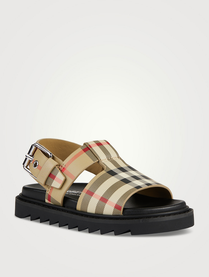 Vintage Check Leather Buckled Sandals