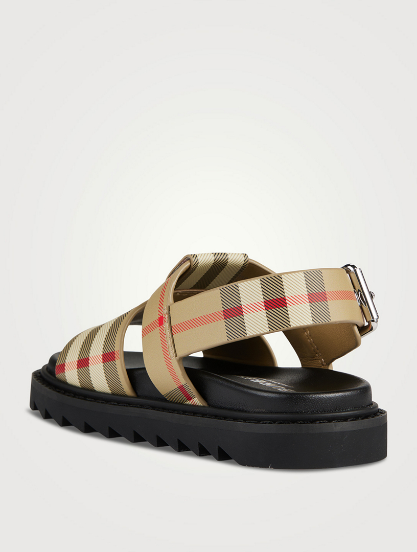 Vintage Check Leather Buckled Sandals