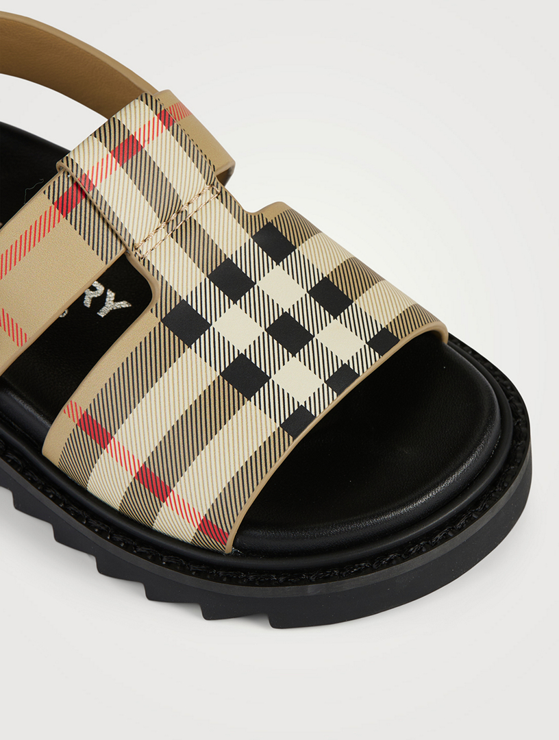 Vintage Check Leather Buckled Sandals