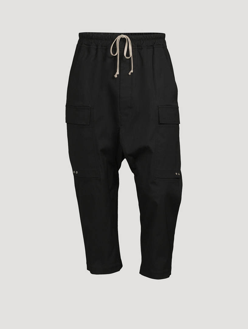 Rick Owens: Black Cropped Cargo Pants