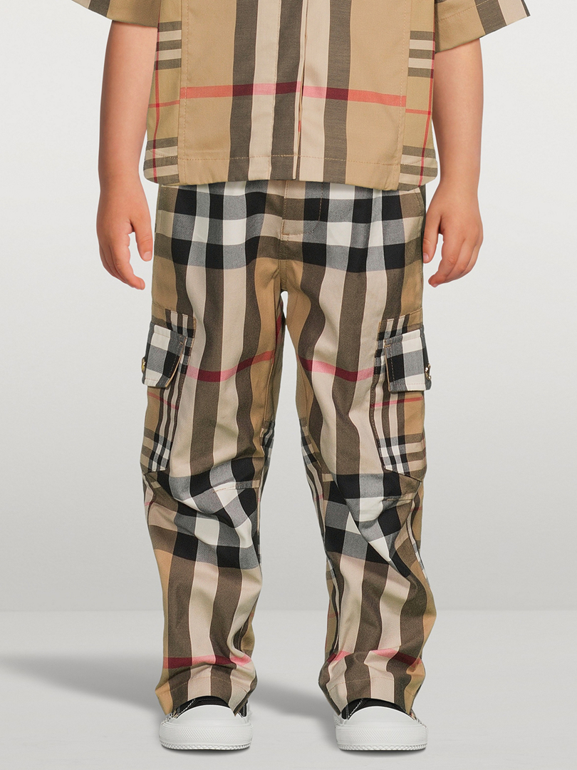 Burberry Checkered Trousers Boys Gordon Boy's Check Detail Cargo