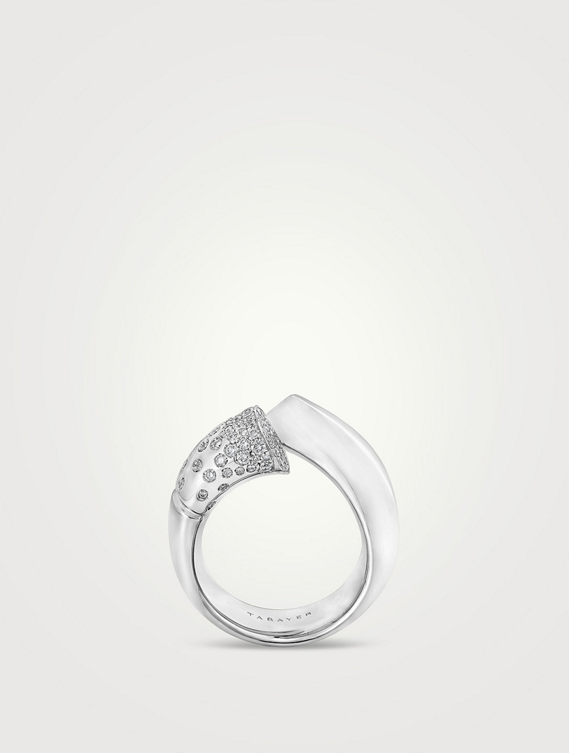 Oera 18K White Gold Ring With Diamonds