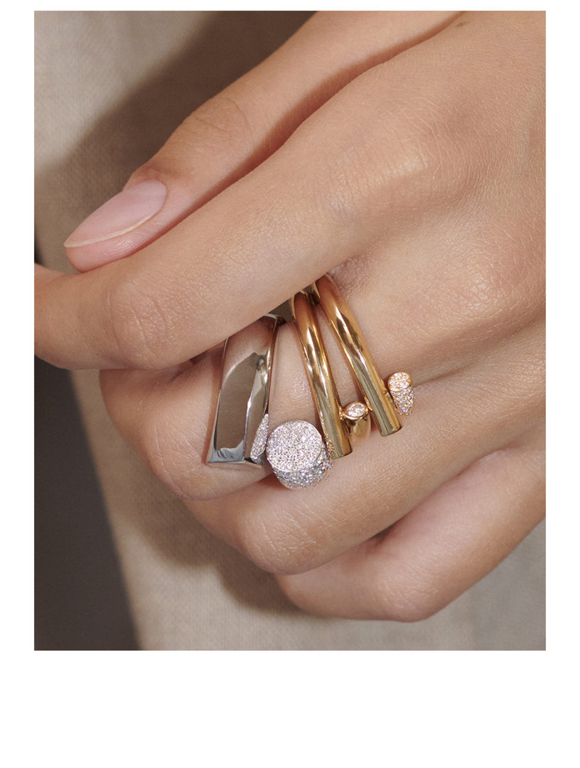 Oera 18K White Gold Ring With Diamonds