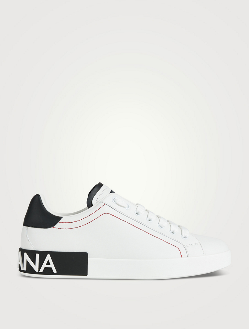 DOLCE GABBANA Portofino Leather Sneakers Holt Renfrew