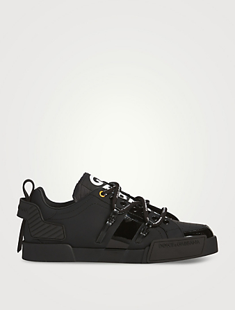 Portofino Leather Sneakers With Patent Leather