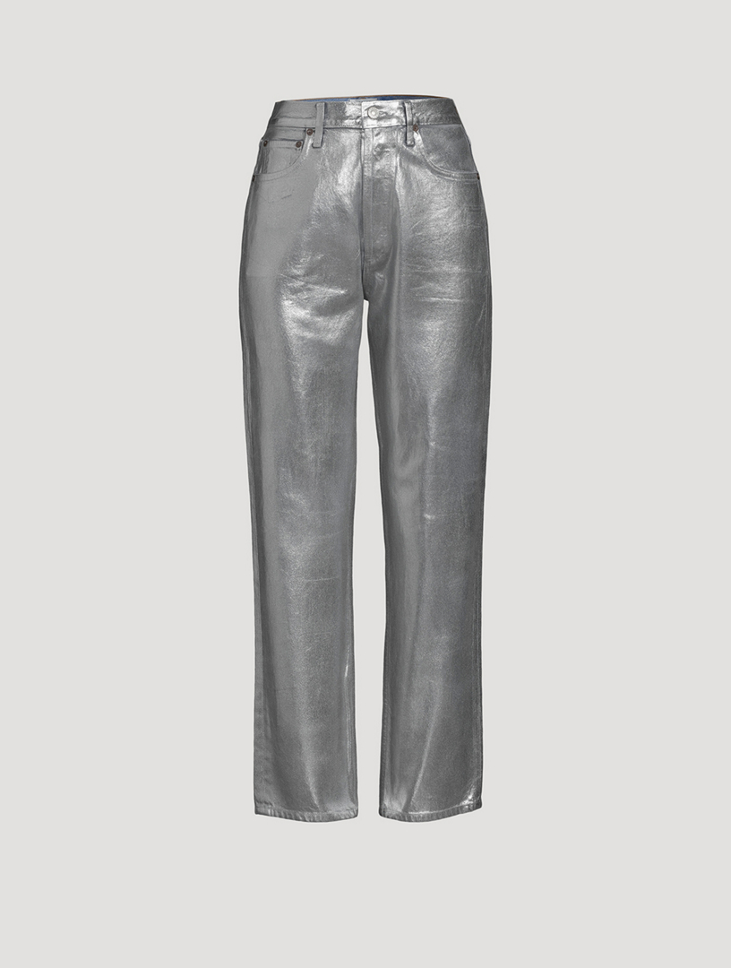 AGOLDE 90s Metallic Pinch Waist Straight Jeans Holt Renfrew