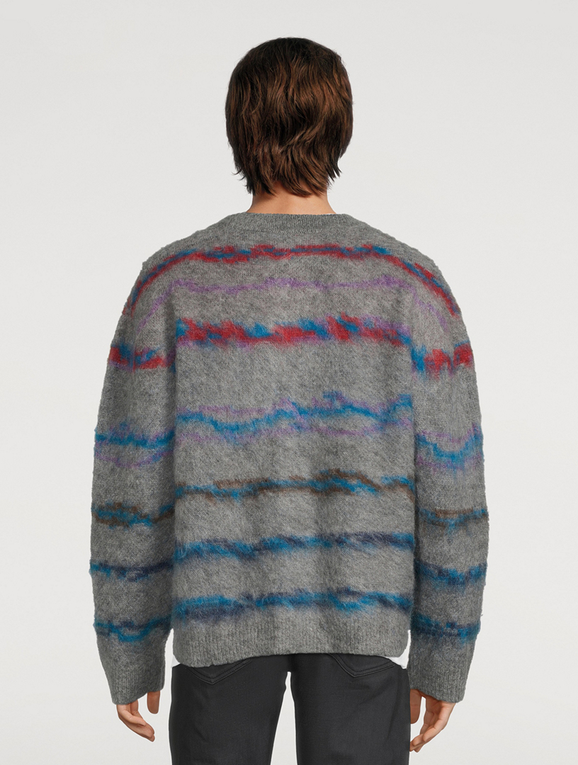 Mohair-Blend Jacquard Knit Cardigan