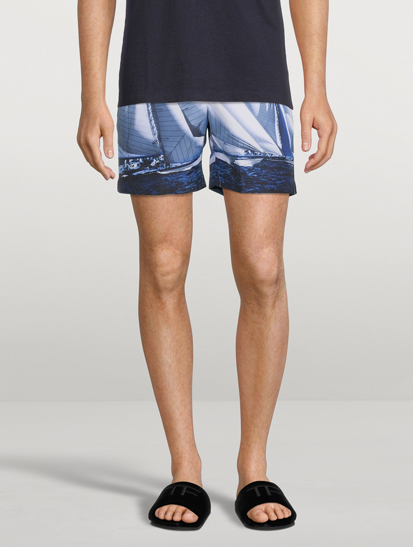 Bulldog Photographic Mid-Length Swim Shorts
