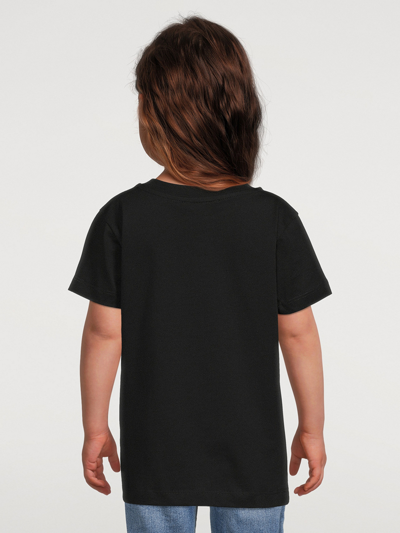 Kids Cotton T-Shirt With Flocked Logo