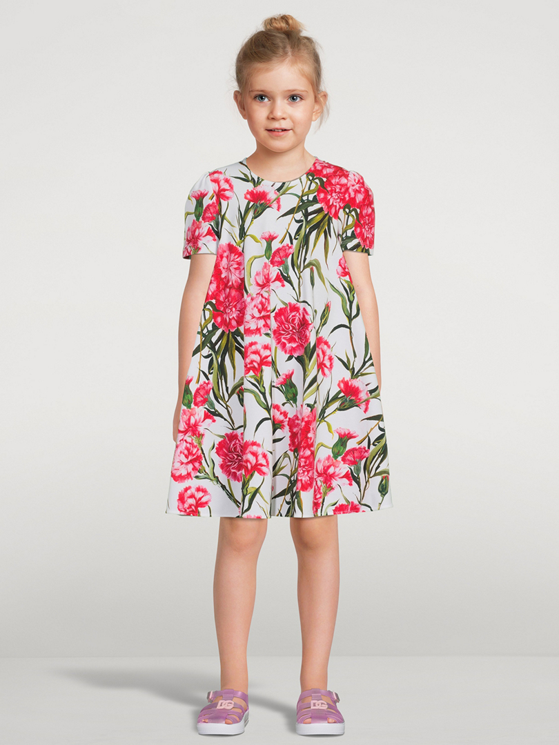 Short-Sleeve Dress Carnation Print