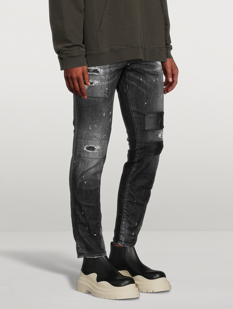 Skater Leather-Wash Skinny Jeans