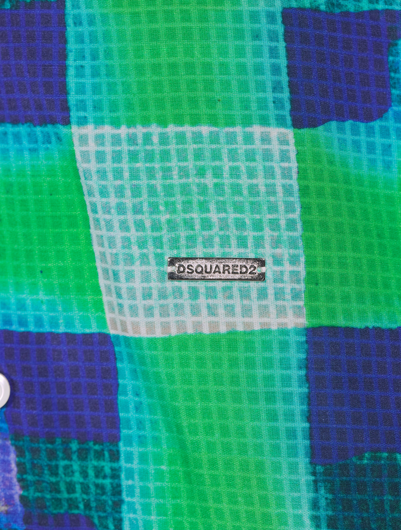 Short-Sleeve Shirt Check Print