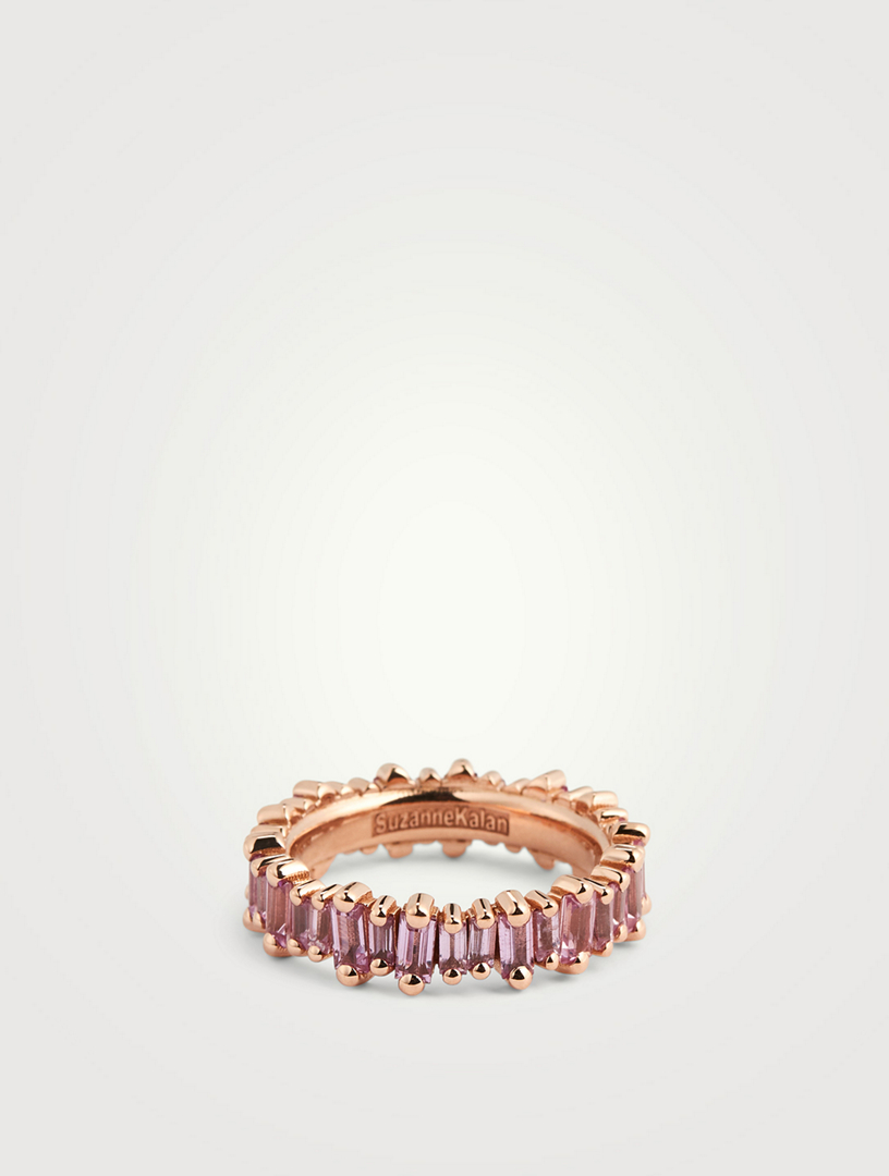 18K Rose Gold Eternity Band With Pink Sapphire