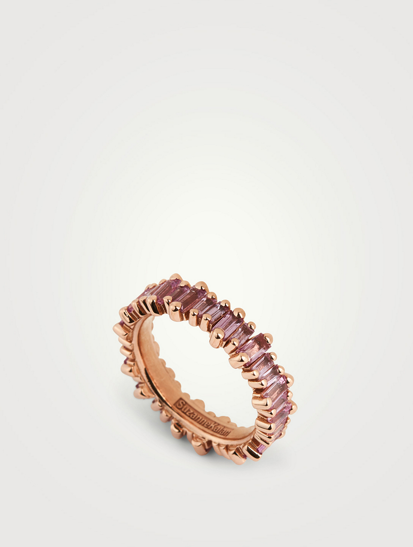 18K Rose Gold Eternity Band With Pink Sapphire